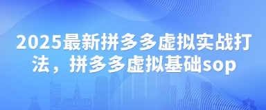 2025最新拼多多虚拟实战打法，拼多多虚拟基础sop-中创项目网