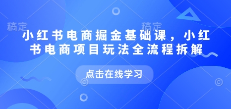 小红书电商掘金课，小红书电商项目玩法全流程拆解(更新5月)-中创项目网