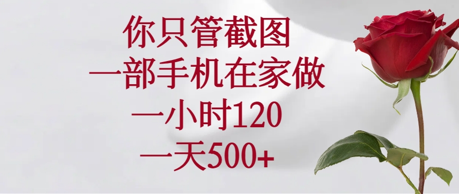 你只管截图，一部手机在家做，一小时120，一天500+-中创项目网