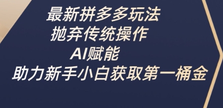 最新拼多多玩法，抛弃传统操作，AI赋能，助力新手小白获取第一桶金-中创项目网