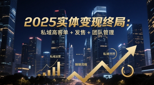 2025实体变现终局：私域高客单+发售+团队管理-中创项目网