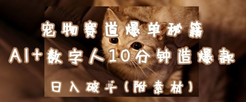宠物赛道爆单秘籍：AI+数字人10分钟造爆款，日入1k-中创项目网