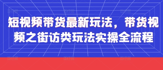 短视频带货最新玩法，带货视频之街访类玩法实操全流程-中创项目网