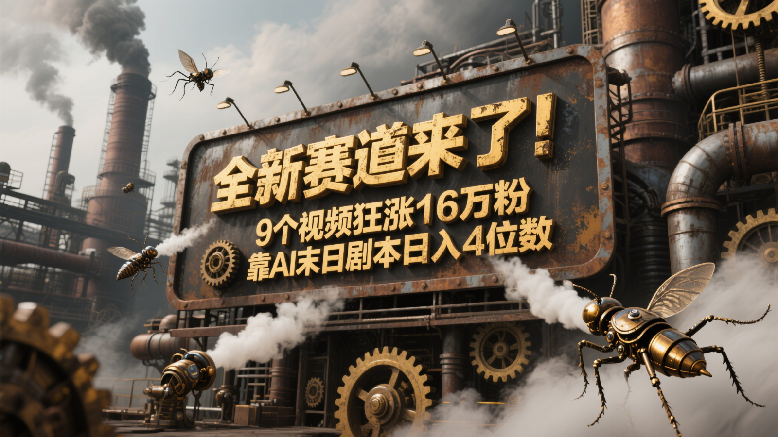 全新赛道来了！9个视频狂涨16万粉，靠AI末日剧本日入4位数，评论区爆肝追更！-中创项目网