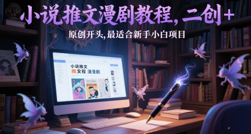 小说推文漫剧教程，二创+原创开头，最适合新手小白项目-中创项目网