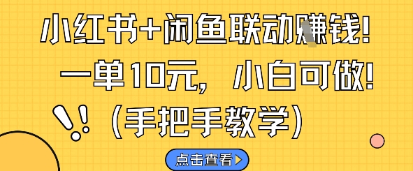 小红书+闲鱼联动挣钱，一单10元，小白可做-中创项目网