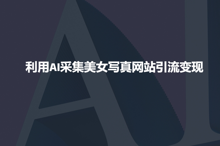 利用AI采集美女写真网站引流变现，引流嘎嘎的-中创项目网