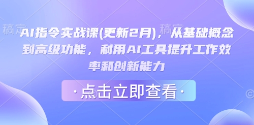 AI指令实战课(更新2月)，从基础概念到高级功能，利用AI工具提升工作效率和创新能力-中创项目网
