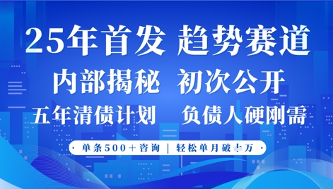 2025年首次公开，真正的事业型赛道，客咨不断，单月轻松破W-中创项目网