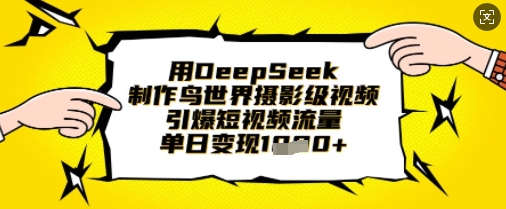 用DeepSeek制作鸟世界摄影级视频，引爆短视频流量，单日变现1k-中创项目网
