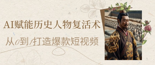 AI赋能历史人物复活术：从0到1打造爆款短视频，7天涨粉10W，小白也能月入过1W-中创项目网