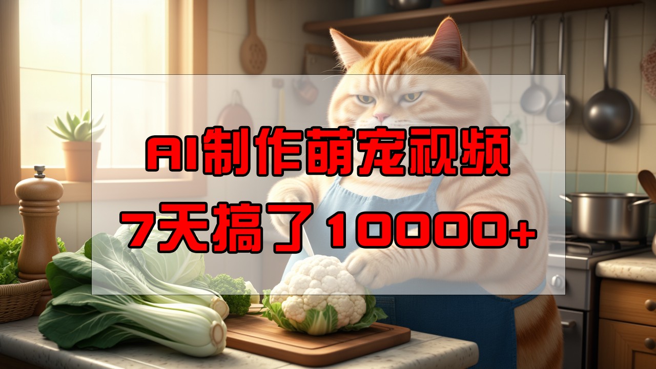 靠AI制作萌宠视频，7天搞了1万+，操作简单门槛低，有手机就行-中创项目网