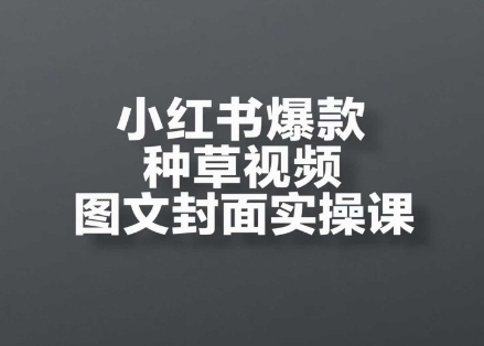 小红书爆款种草视频图文封面实操课，​开店、选品、引流、变现全流程-中创项目网