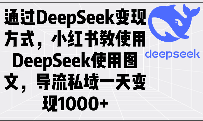 通过DeepSeek变现方式，小红书教使用DeepSeek图文，导流私域一天变现1000+-中创项目网