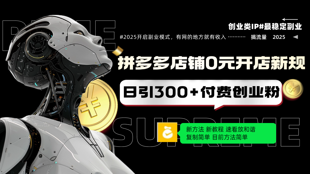 拼多多店铺0元开店新规，日引300+付费创业粉，目前方法简单复制粘贴可矩阵-中创项目网