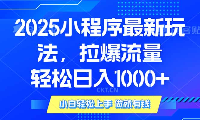 2025年小程序最新玩法，流量直接拉爆，单日稳定变现1000+-中创项目网
