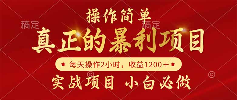 真正的暴利项目，操作简单，每天收益1200＋，自己做老板-中创项目网