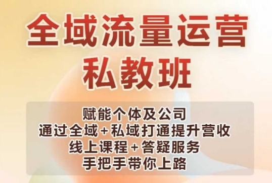 全域流量运营操盘课，赋能个体及公司通过全域+私域打通提升营收-中创项目网