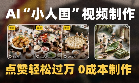 爆款1000W+播放微缩景观迷你小人国AI视频0成本制作全流程教学-中创项目网