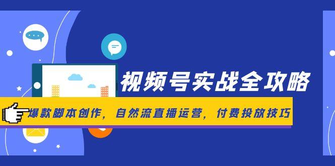 视频号实战全攻略，爆款脚本创作，自然流直播运营，付费投放技巧-中创项目网