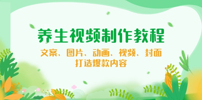 养生视频制作教程，文案、图片、动画、视频、封面，打造爆款内容-中创项目网