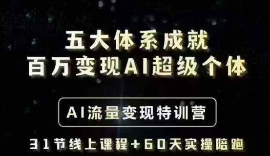 五大体系成就百万变现AI超级个体- AI流量变现特训营，一步一步教你一个人怎么年入百W-中创项目网