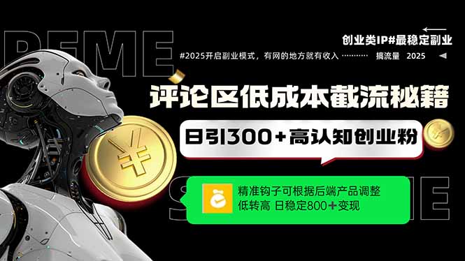 评论区低成本引流秘籍，精准钩子直击用户，单账号日增300+创业粉，日稳…-中创项目网