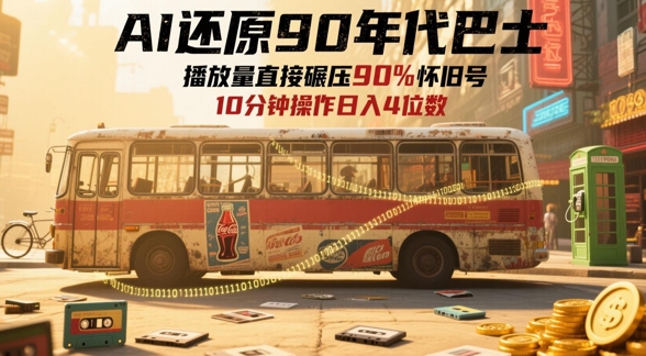 AI还原90年代巴士，一帧就让70后泪崩，播放量直接碾压90%怀旧号，每天操作十分钟，日入四位数-中创项目网
