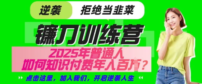 【网创项目终点站-镰刀训练营超级IP合伙人】25年普通人如何通过知识付费实现逆袭【揭秘】-中创项目网