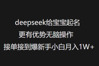 deepseek给宝宝起名更有优势无脑操作接单接到爆新手小白月入1W+-中创项目网