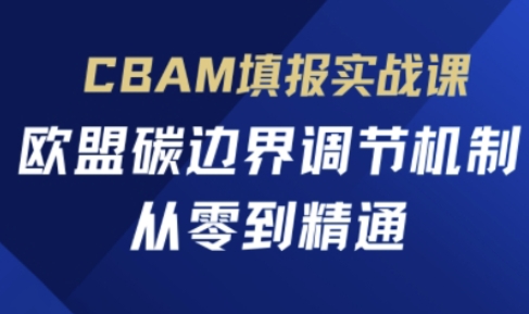 CBAM填报实战课，欧盟碳边界调节机制，从零到精通-中创项目网