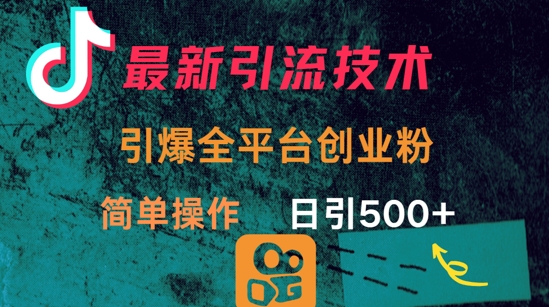 最新引流方法，引爆全平台的一个创业粉，简单操作日引300+-中创项目网