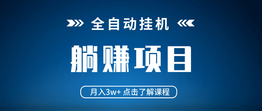 全自动挂机项目 月入3w+ 真正躺平项目 不吃电脑配置 当天见收益-中创项目网