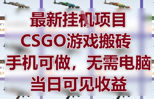最新挂G项目，CSGO游戏搬砖，手机可做，无需电脑，当日见收益【揭秘】-中创项目网