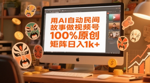 用AI自动民间故事做视频号，100%原创，矩阵日入1k+-中创项目网