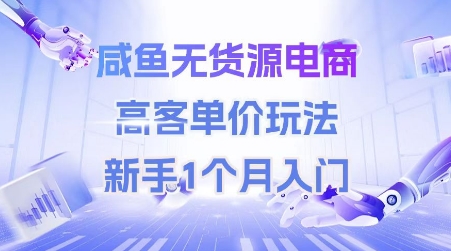 咸鱼无货源电商，高客单价玩法，新手1个月入门-中创项目网
