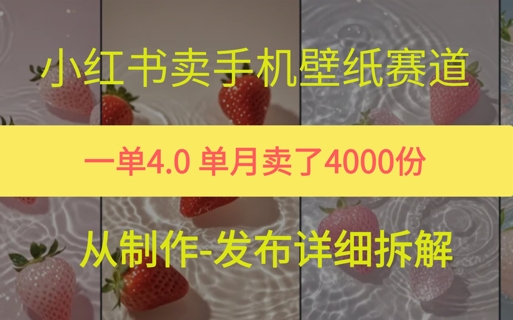 小红薯手机壁纸变现，4块钱一张的图，单月卖了5000份-中创项目网
