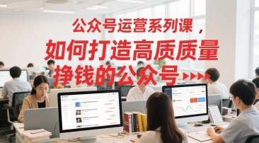 公众号运营系列课，如何打造高质量挣钱的公众号-中创项目网