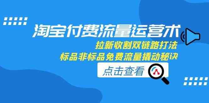 淘宝付费流量运营术，拉新收割双链路打法，标品非标品免费流量撬动秘诀-中创项目网
