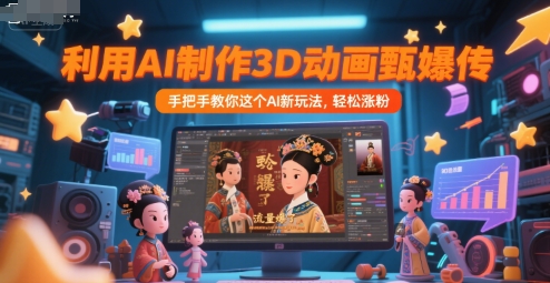 利用AI制作3D动画甄嬛传，流量爆了，手把手教你这个AI新玩法，轻松涨粉-中创项目网
